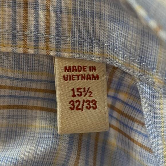 Penguin Blue Plaid Long Sleeve Button Up Size 32/33 - Picture 5 of 5